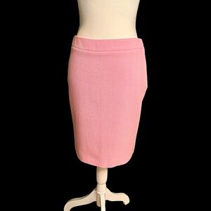 NWOT Moschino Couture Bubble Gum Pink 100% Virgin Wool Crepe Textured Skirt Sz 6
